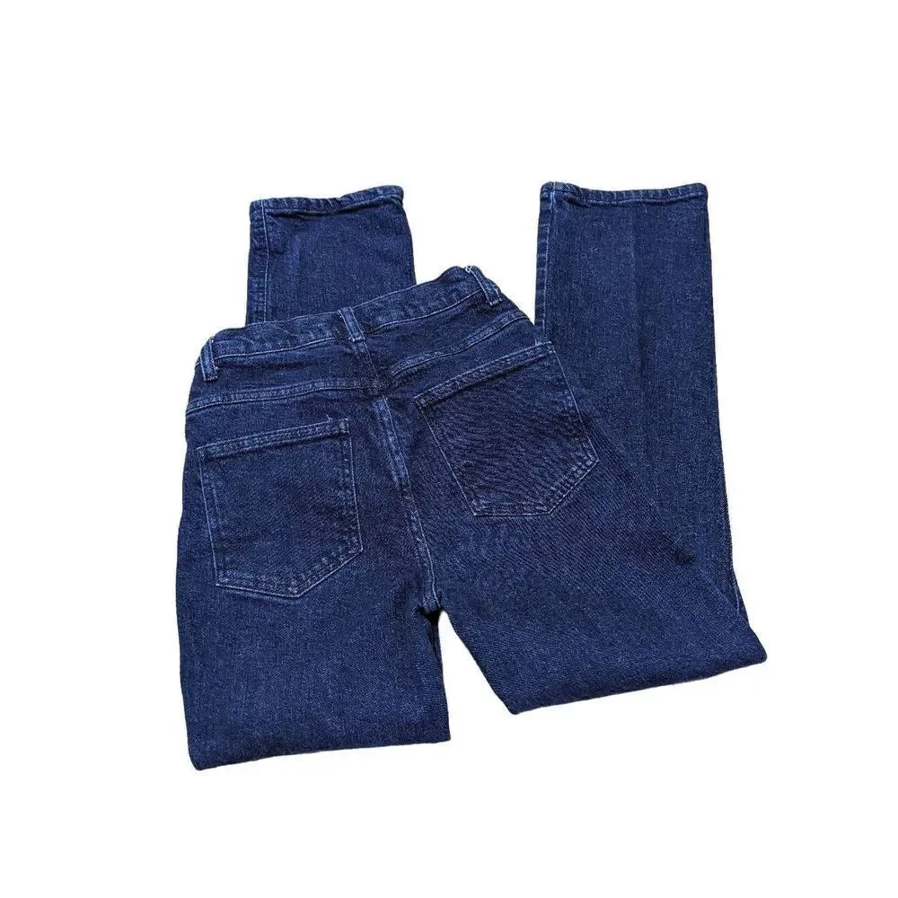Antonio Melani Women's Blue Dark Wash High-Rise Straight Leg Jeans Size 26 - Picture 2 of 2